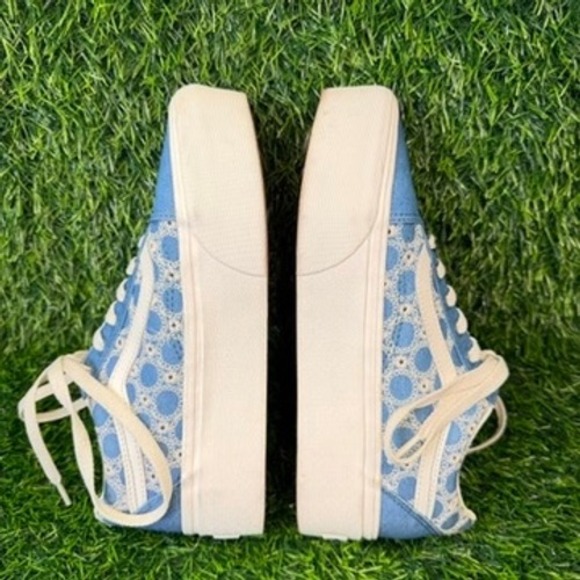 Vans Old Skool Stackform Blue Eyelet Denim Platform Sneakers Womens 7 Mens 5.5 - Picture 6 of 8
